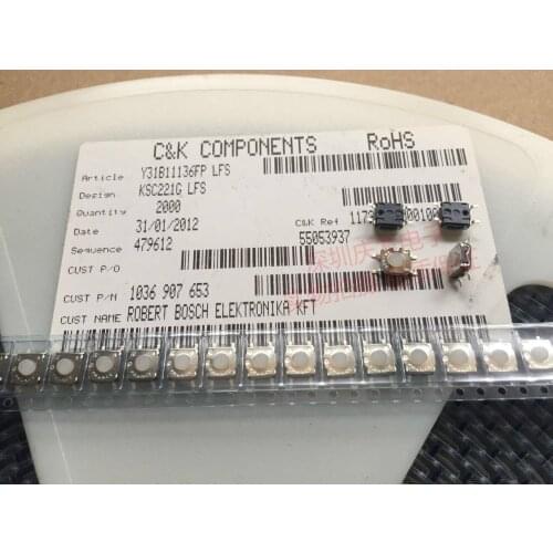 KSC221G imported French C&K 6.2*6.2*3.5mm waterproof and dustproof patch Tactile switch Silicone