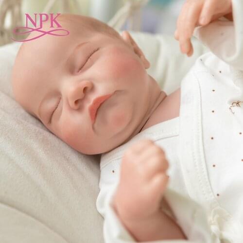 NPK 19inch Levi Full body Silicone Bebe Doll reborn Doll Soft Touch Bor or Girl Body Hand-detailed Painting Art Newborn Baby