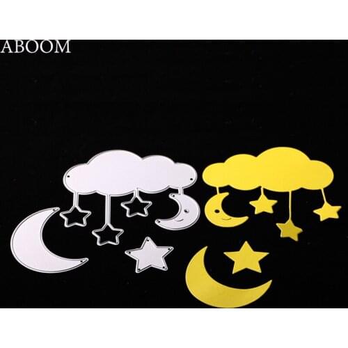 ABOOM New Fresh Cloud Moon Star Metal Die Cutting Dies For DIY Scrapbooking Photo Album Decorative Embossing Steel Folder
