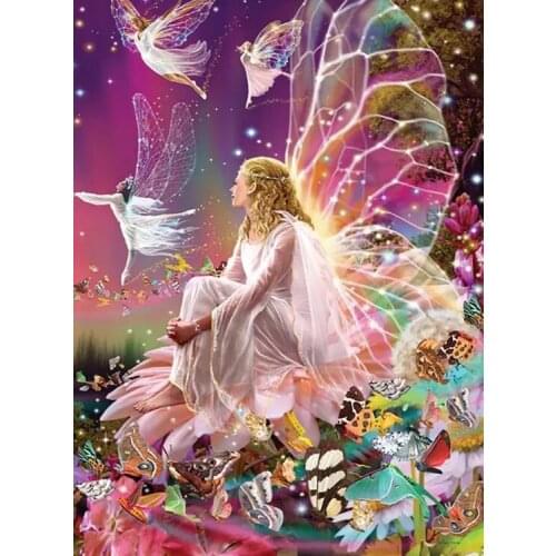 Cuadros 5D diamond painting kit set Full square Cross stitch haft diamentowy landscape flower animal butterfly art Fairy colour