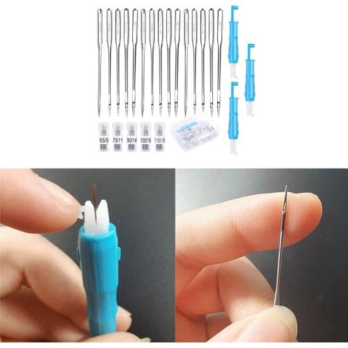 Set of 50 Sewing Machine Needles + 3 Pieces Needle Threader Sewing Machine Accessories