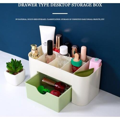 Desktop cosmetics storage box with small drawer multifunctional jewelry box storage box desk storage stationery pen ruler storag