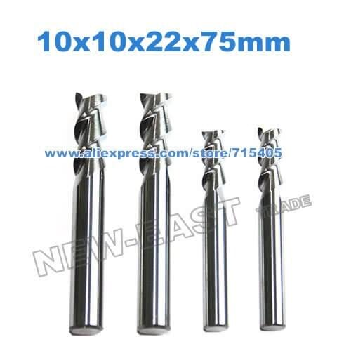 New 2Flute(two flute) 10mm AL endmill cutter for Aluminum alloy material cutting tool 10x10x22x75mm