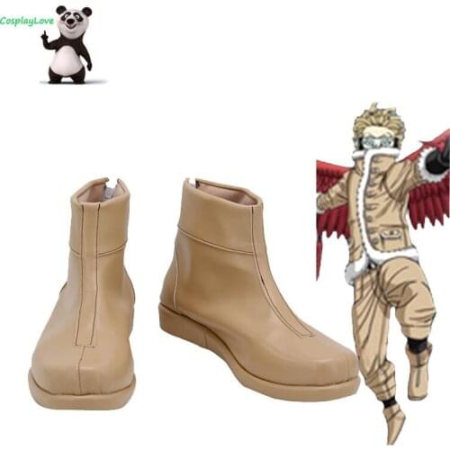 My Hero Academia Boku No Hero Akademia Hawks Brown Cosplay Shoes Long Boots Custom Made CosplayLove