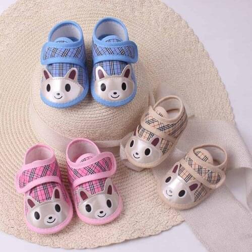 Oklady Baby Toddler Shoes Cute Spring Summer Cotton Cat First Walker Cartoon Shoes Boy Soft Bottom Gingham Pink Shoe For Girls