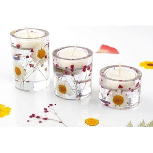 Diy Crystal Dripping Resin dripping wax candlestick large, medium and small scented candle tray mirror silicone mold