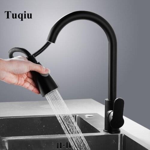 Blacken Brass Kitchen Faucet Pull out Side Sprayer Single Handle Mixer Tap Sink Faucet 360 Rotation Kitchen Faucets