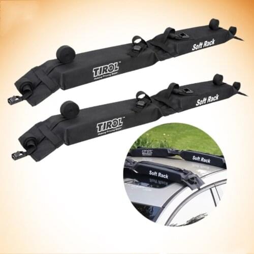 Universal Car Soft Roof Rack Auto Outdoor Rooftop Luggage Car Carrier Rack Kit Carry Load 60kg Baggage Foldable Oxford 2Pcs /Set