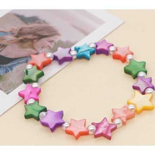 Go2Boho Shell Star Bracelets For Women Colorful Seashell Beaded Bracelet Pearl Pulseras Elastics Fashion Jewelry Accessories