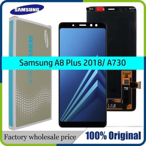 100% ORIGINAL AMOLED Display LCD For SAMSUNG Galaxy A8 Plus 2018 A730 LCD Display Touch Screen Digitizer Replacement Can adjust