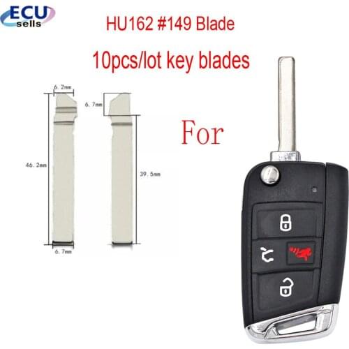 10pcs/lot HU162T MQB Uncut Blank Blade Remote Flip Folding Car Key HU162T Blade for VW Golf 7 Sportsvan Auto Accessories 149