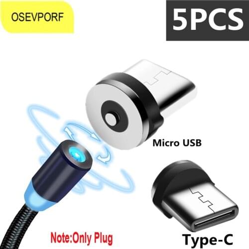 5PCS for Mobile Phone Replacement Parts Magnetic Tips Easy Operate 360 Rotating Phone Cable Adapter Dust Plug Connector Heads