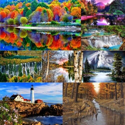 Diamond Embroidery Summer Scenery Diamond Painting Full Round Drill Sale Landscape Picture Rhinestones Handmade Home Decor