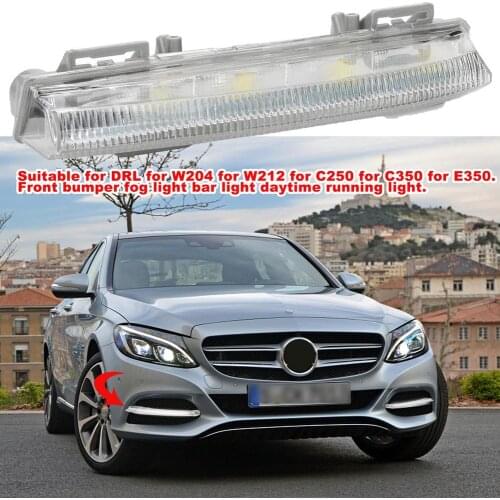 Car Front LED DRL Daytime Running Lamp Fog Light 12V For W204 W212 C250 C280 C350 E350 Front Bumper Fog Lamp