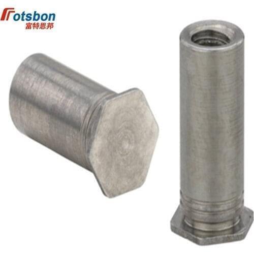 BSO4-M6-16 Blind Hole Threaded Standoffs Self Clinching Feigned Crimped Standoff Server Cabinet Sheet Metal Spacer PEM Rivet Nut