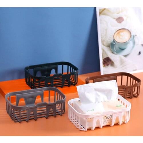 Household Roll Tissue Box Wall Shelf Toilet Paper Box Bathroom Storage Organizers Plastic Boxes Napkin Holder Storage Rack