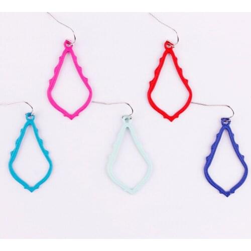 Designer Inspired Cut off Subtle Smaller Style Matte Frame Matte Drop Earrings for Women Hollow Water Drops Statement Earrings