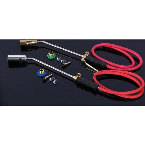Gas Torch Gun Blowtorch Gas Spray Gun Flame Thrower+Gas Pipe+Nozzle+Fastening Ring +Connecto Cable Repair Pipe Welding