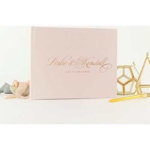 Personalized Wedding Guest Book, Guestbook, Rose Gold birthday ,custom Baby showe Modern Blush Pink, Hardcover bridal shower