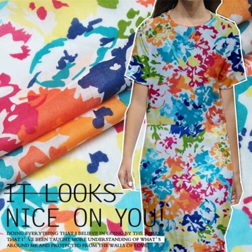 LEO&LIN High-count Cotton Fabric Feel Comfortable Summer Dress Multicolor Colorful Fashion Goods DIY Fabric 50cm