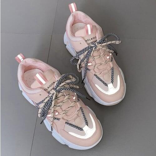 Women Shoes Lace Up Ladies Platform Casual Comfort Vulcanized Chunky Sneakers Spring Female Footwear Mujer Zapatos Size 36-40