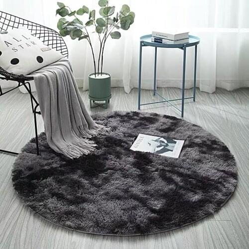 Round Mat for Living Room Bedroom Home Decor Solid Plush Soft Velvet Floor Mats Modern Shaggy Kids Room Sofa Chair Mat