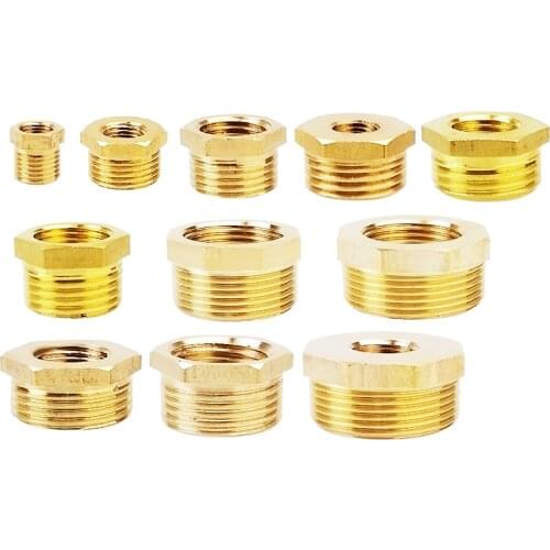 Brass Hose Fitting Hex Reducer Bushing 1/8" 1/4" 3/8" 1/2" 3/4" 1" 1.2" 1.5" 2"Male to Female Coupler Connector Adapter