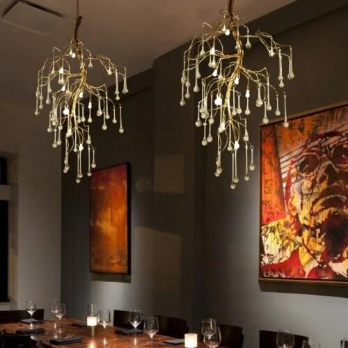 Black wrought iron chandelier American RH Chandelier Lighting Dining room Bar Kitchen island Pendant Chandelier lamp