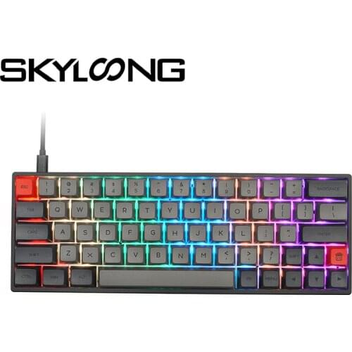 SKYLOONG SK64S MINI Keyboard Game Mechanical Keyboard Gateron 60% RGB Backlit Wired/Wireless Bluetooth Connection Bluetooth Dual