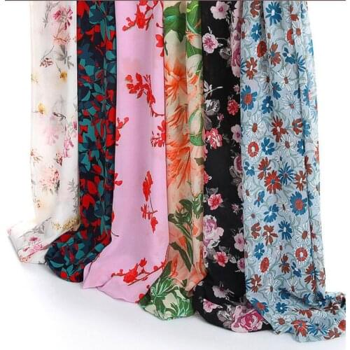 Love printed micro permeable fabric shirt dress shawl girls' Beach skirt chiffon fabric20200630193