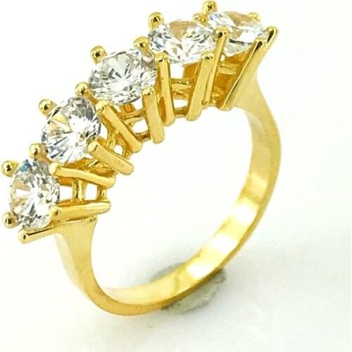 Swarovski Model 6 mm Gold Plated Silver Dibs Ring