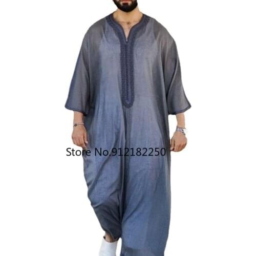Men Jubba Thobe Dubai Muslim Islamic Clothing Kimono Long Robe Saudi Musulman Wear Abaya Caftan Islam Dubai Arab Dressing Mens