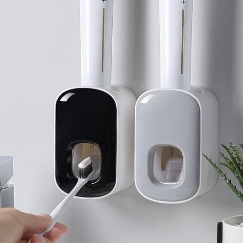 Wall Mount Automatic Toothpaste Dispenser Bathroom Accessories Set Toothpaste Squeezer Dispenser Bathroom Toothbrush Holder Tool
