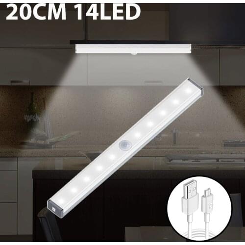 21cm Night Light Magnetic Cabinet Light Motion Sensor LED Closet Light For Home Kitchen Wardrobe lighting Long Strip Wall Lamps