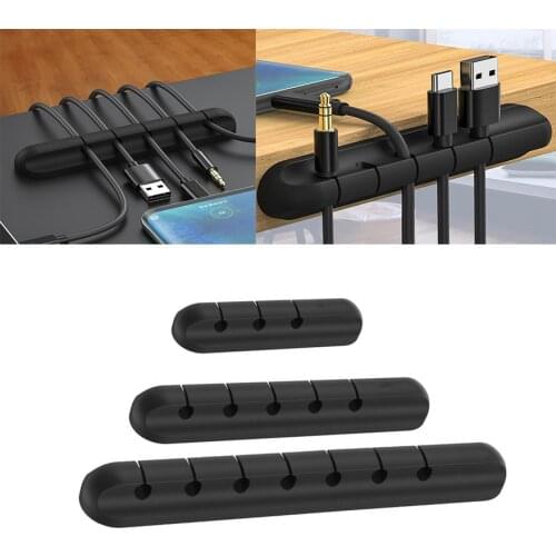 Cable Organizer Silicone USB Cable Winder Desktop Tidy Management Clips Cable Holder for Mouse Headphone Wire Organizer