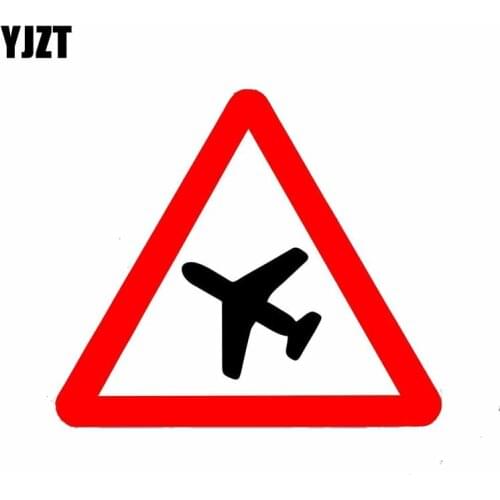 YJZT 15CM*13CM Warning The Pilot Warns The Reflective Car Sticker PVC Decal 12-0807