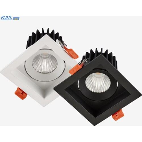 Dimmable led 85V-260V 12w 15w 20w embedded ceiling lamp single lamp square indoor hotel engineering downlight ceiling spotlight