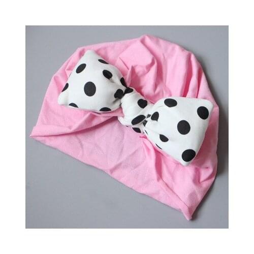 Toddler Kids childrens hat dot baby cotton colorful big large bow tie sweet hat caps beanie for girls Butterfly Knot Melamed