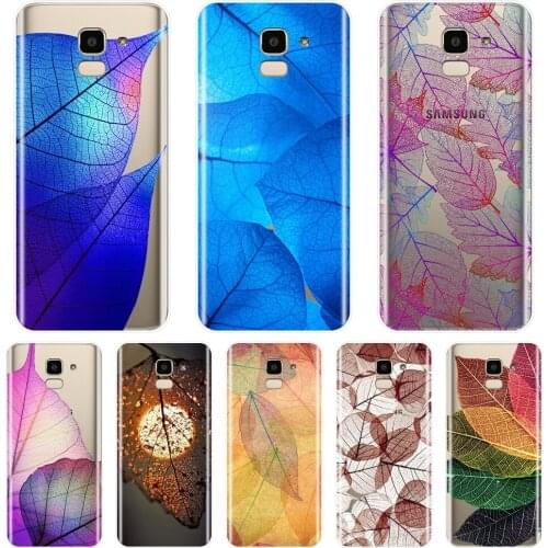 TPU Phone Case Silicone For Samsung Galaxy J3 J5 J7 2015 2016 2017 J2 J5 J7 Prime Leaf Soft Back Cover For Samsung J4 J6 J8 Plus