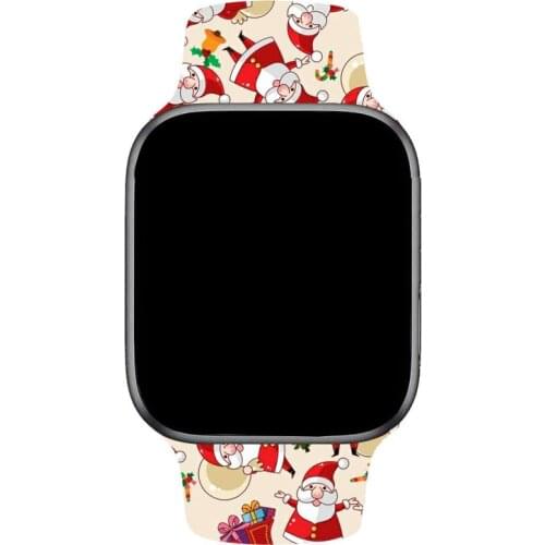 Christmas Silicone Strap For Apple Watch 44mm 40mm 38mm 42mm Wristband For IWatch Series 6 5 4 3 2 1 Rubber Band Bracelet