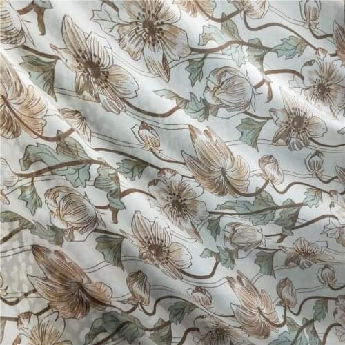 Fabric Flower Chiffon Twisted Summer Dress Soft dropping palazzo Dress Shirt Material breathable DIY dress blouse Sewing Fabric