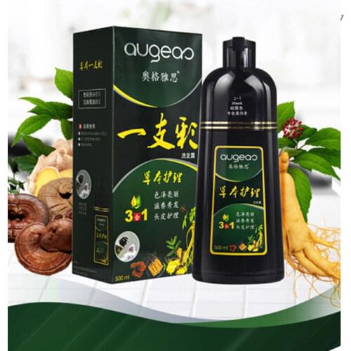Herbal 500ml Natural Plant Conditioning Hair dye Black Shampoo Fast Dye White Grey Hair Removal Dye Coloring Black Hair
