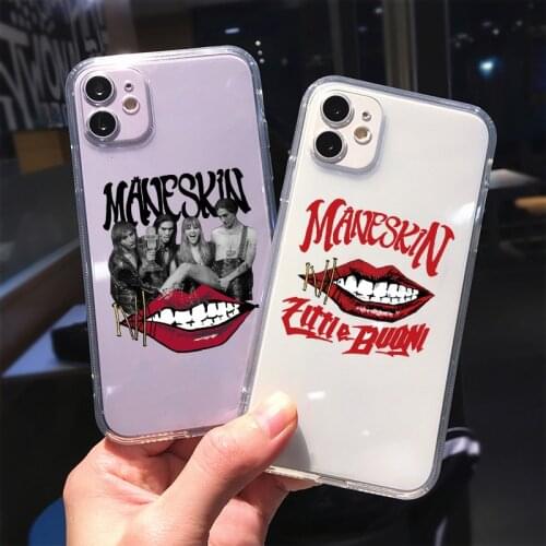 Maneskin Damiano David Shockproof Phone Case For iPhone 12 Pro MAX 11 XS XR X SE20 7 8 6Plus Fashion Clear Soft Cover TPU Fundas