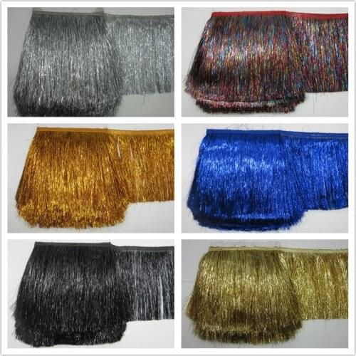 YY-tesco 1 Yard 20CM Long Lace Fringe Trim Tassel Fringe Trimming For Diy Latin Dress Stage Clothes Accessories Lace Ribbon