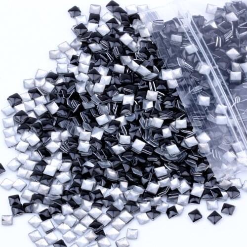 3mm 1800pcs Black/Silver/Gold Square Flatback Iron On Metal Nail Art Metallic Studs Stickers Alloy Nails Tools DIY Decoration