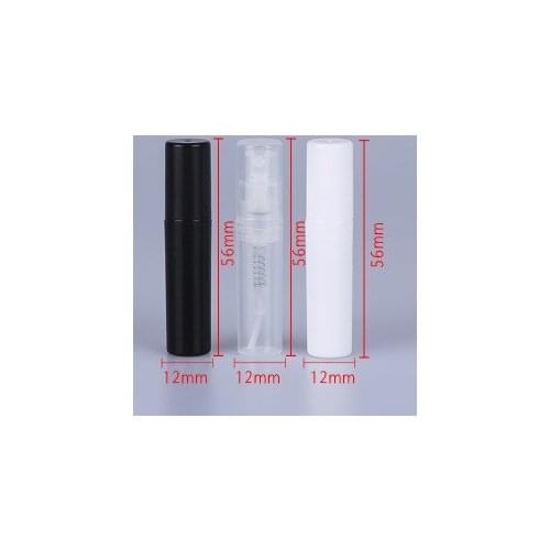 300pcs 2ML plastic crimp neck travel perfume bottle mini atomizer fragrance bottle sprayer bottle Clear Black White is available