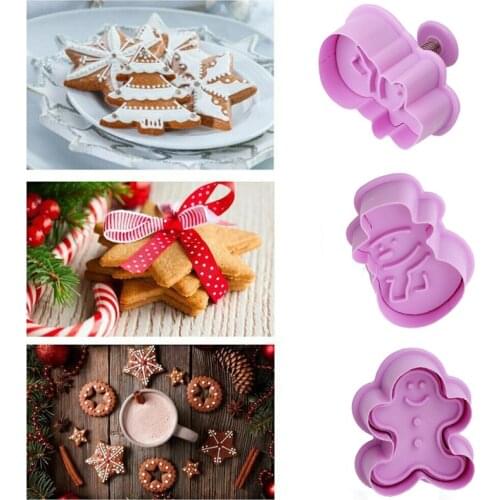 4Pcs Silicone Cookie Mold Christmas Snowman Cookies Mold Kitchen Biscuit Cookie Cutter Pastry Fondant Cake Baking Accessories