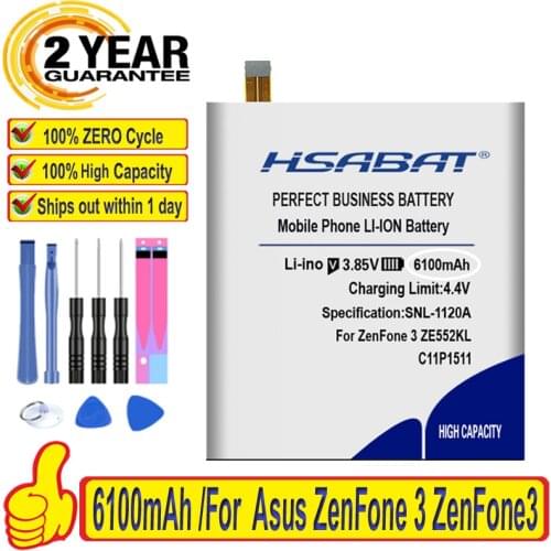 HSABAT C11P1511 5300mAh Battery For Asus ZenFone 3 ZenFone3 ze552kl z012da/e Batteries