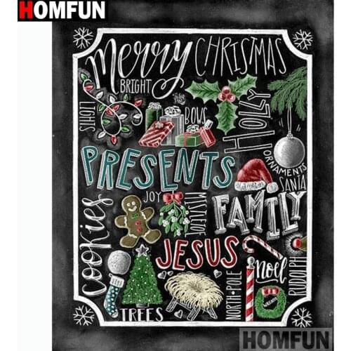 HOMFUN Full Square/Round Drill 5D DIY Diamond Painting "Letter pattern" 3D Embroidery Cross Stitch 5D Home Decor A13772