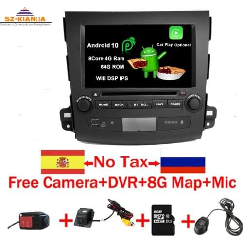Android 10.0 car gps multimedia player For Mitsubishi Outlander xl 2 car dvd navigation radio video audio player 4007 USB DVR